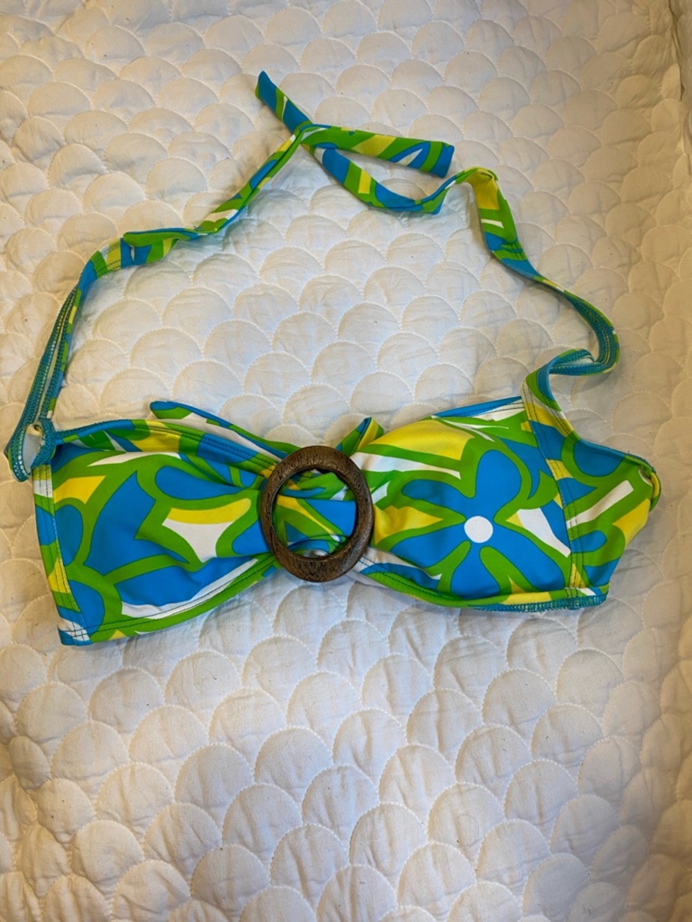 La Blanca ‘70s Floral Bikini Top Size 12